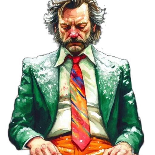 jacket, face, staff, concept art transparent PNG cut-out