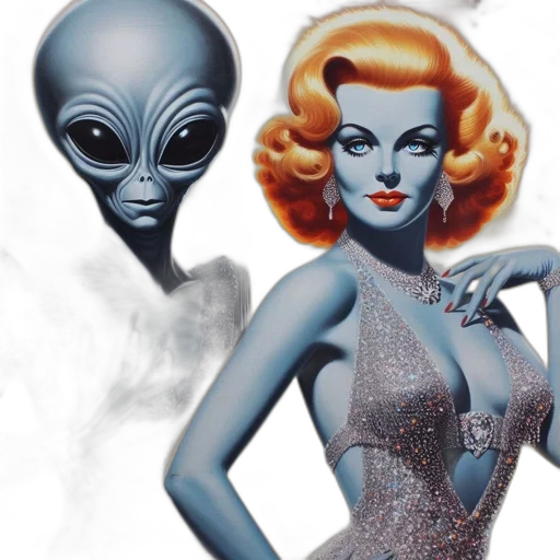 concept art, outer space, two, contrasting transparent PNG cut-out