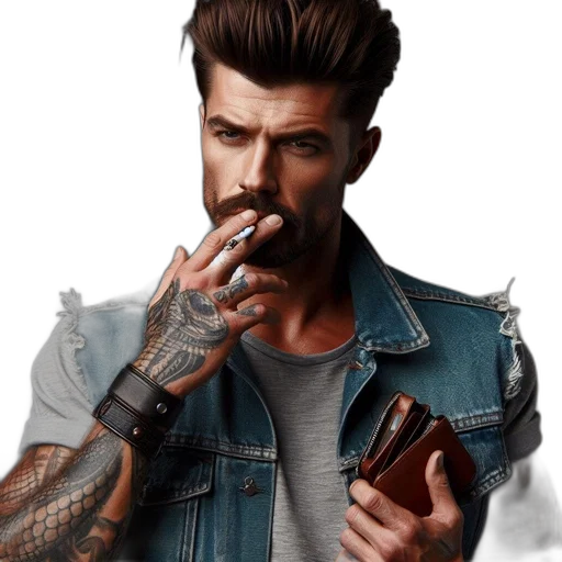 jacket, face, hair, photorealistic transparent PNG cut-out