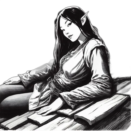 dragon, face, dress, staff transparent PNG cut-out