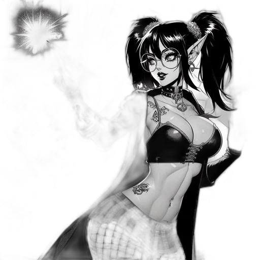 mask, staff, comic book art, anime transparent PNG cut-out