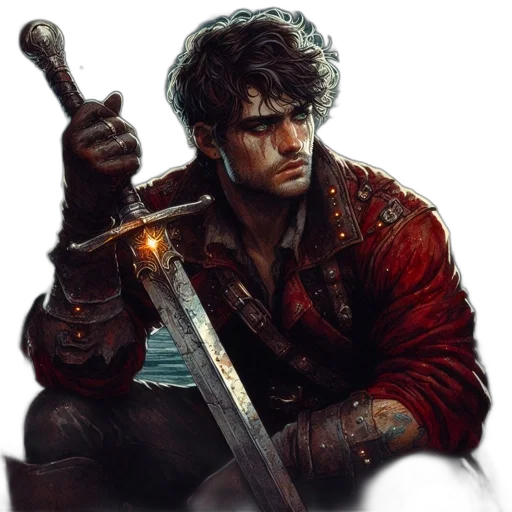 sword, weapon, staff, fantasy art transparent PNG cut-out