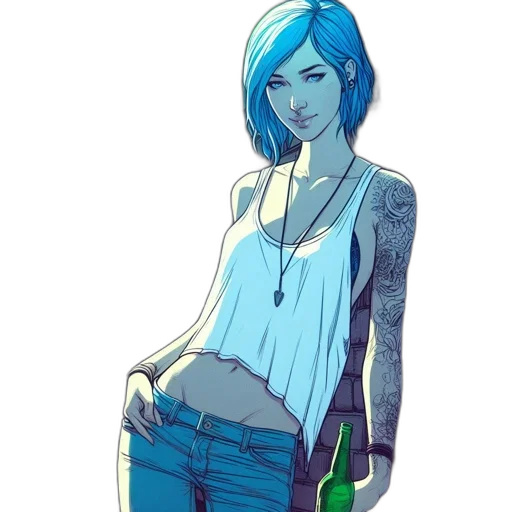 dress, jacket, robot, comic book art transparent PNG cut-out