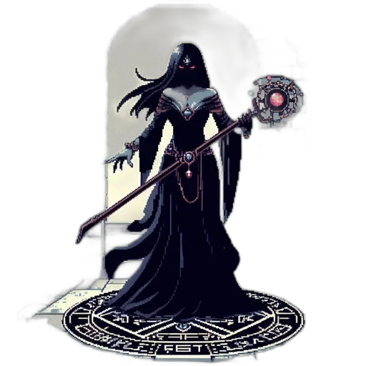 staff, creature, mask, dress transparent PNG cut-out