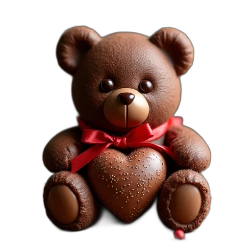 photorealistic, 3d render, chocolate, teddy transparent PNG cut-out