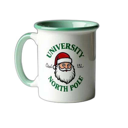 3d render, white, mug, green transparent PNG cut-out