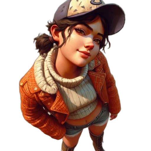 hat, jacket, staff, face transparent PNG cut-out