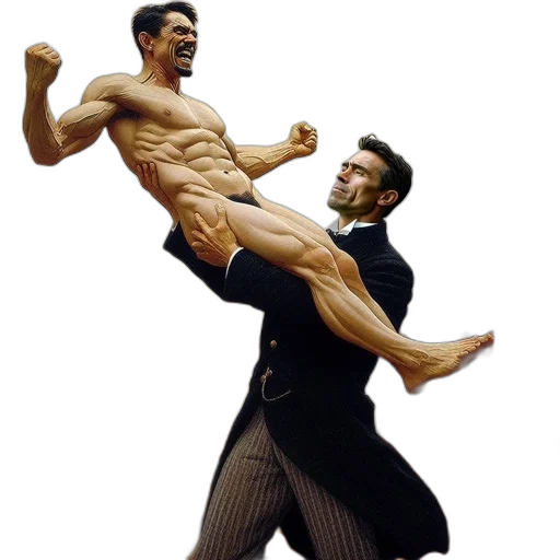 concept art, photorealistic, two, men transparent PNG cut-out