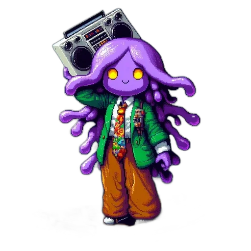 creature, jacket, staff, robot transparent PNG cut-out