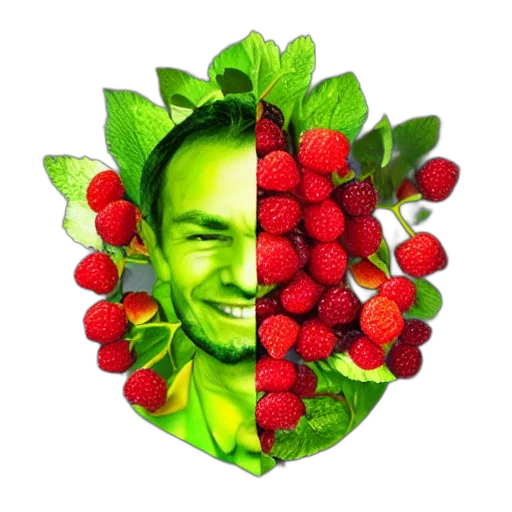 food, face, crown, photorealistic transparent PNG cut-out