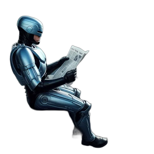 robot, comic book art, concept art, 3d render transparent PNG cut-out