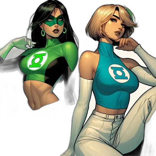comic book art, concept art, green, comic transparent PNG cut-out