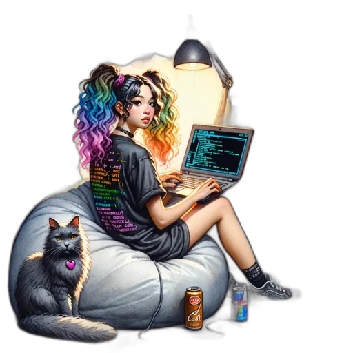 fantasy art, pixel art, concept art, cyberpunk transparent PNG cut-out