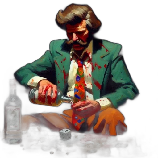 jacket, face, bottle, concept art transparent PNG cut-out