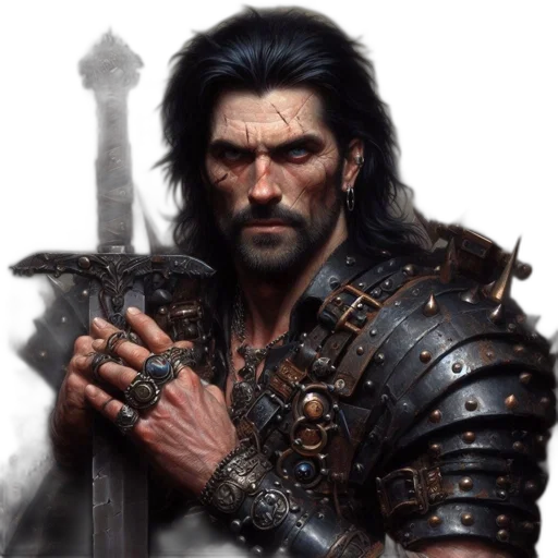 sword, weapon, face, fantasy art transparent PNG cut-out
