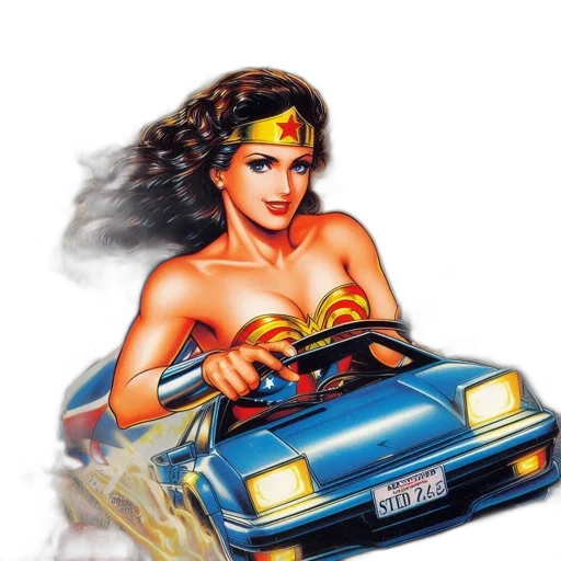 car, comic book art, concept art, cartoon transparent PNG cut-out