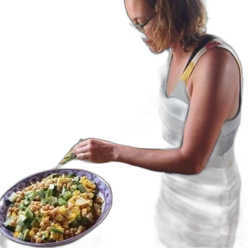 food, dress, photorealistic, woman transparent PNG cut-out