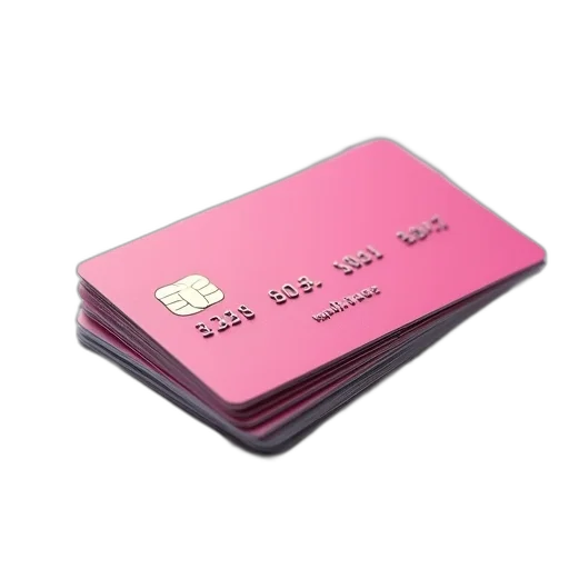 pink, credit, card, stack transparent PNG cut-out