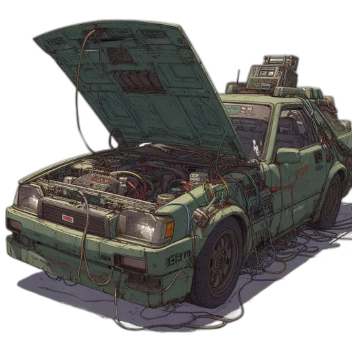 car, weapon, robot, concept art transparent PNG cut-out