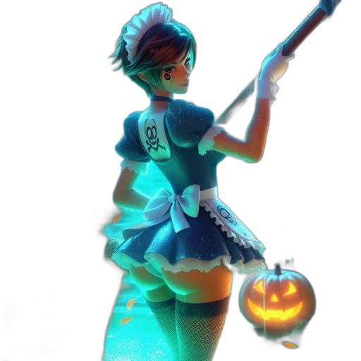 staff, weapon, dress, mask transparent PNG cut-out