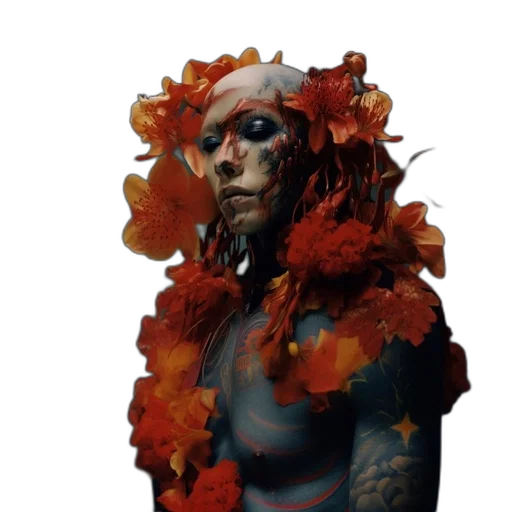 mask, face, creature, flower transparent PNG cut-out