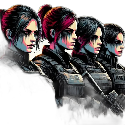 concept art, cyberpunk, comic book art, pixel art transparent PNG cut-out