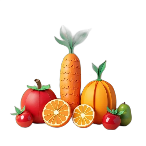 food, crown, photorealistic, 3d render transparent PNG cut-out