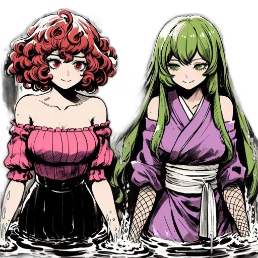 dress, concept art, anime, comic book art transparent PNG cut-out