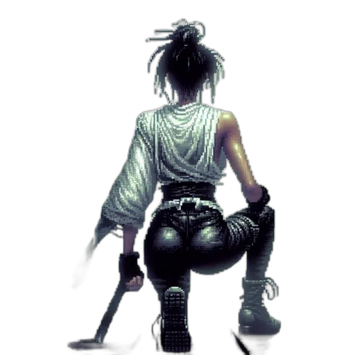 jacket, weapon, hair, sword transparent PNG cut-out