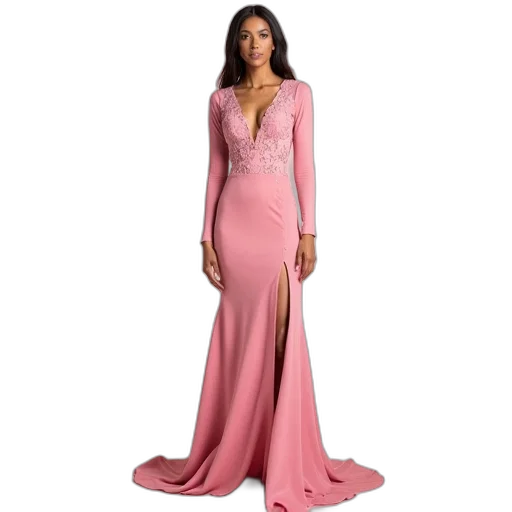 dress, woman, wearing, pink transparent PNG cut-out