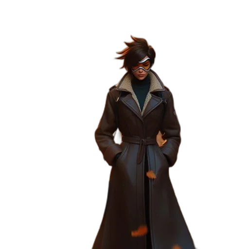 jacket, staff, concept art, 3d render transparent PNG cut-out