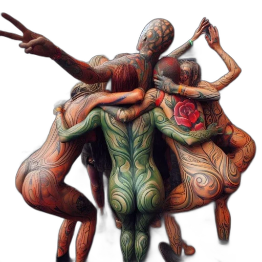 concept art, fantasy art, stage, performers transparent PNG cut-out