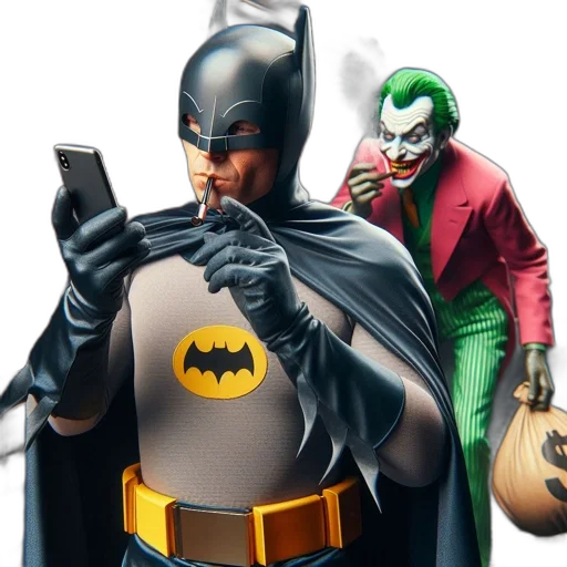 comic book art, concept art, batman, joker transparent PNG cut-out