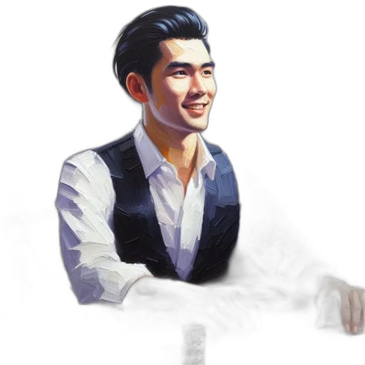 staff, jacket, face, photorealistic transparent PNG cut-out