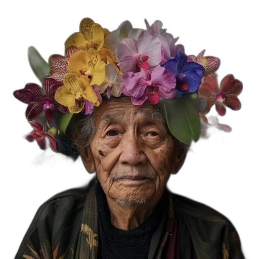 hat, flower, face, crown transparent PNG cut-out