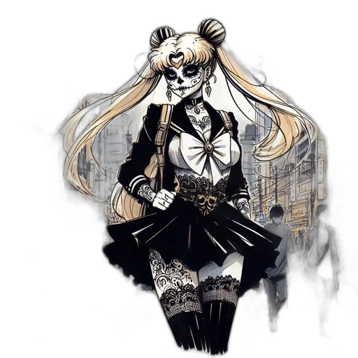 mask, dress, staff, concept art transparent PNG cut-out