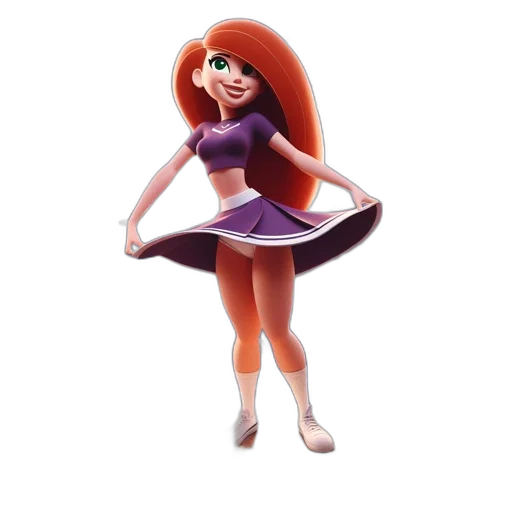 dress, hair, 3d render, concept art transparent PNG cut-out