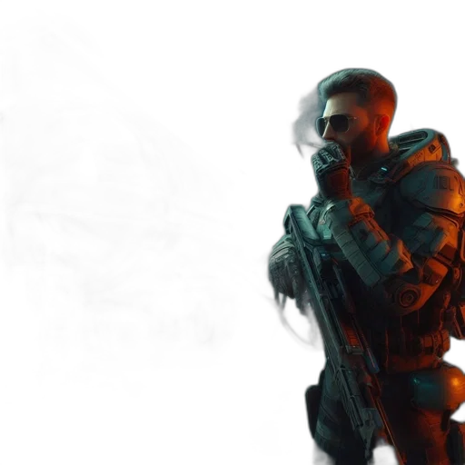 jacket, weapon, robot, sword transparent PNG cut-out