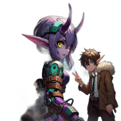 weapon, staff, dragon, robot transparent PNG cut-out