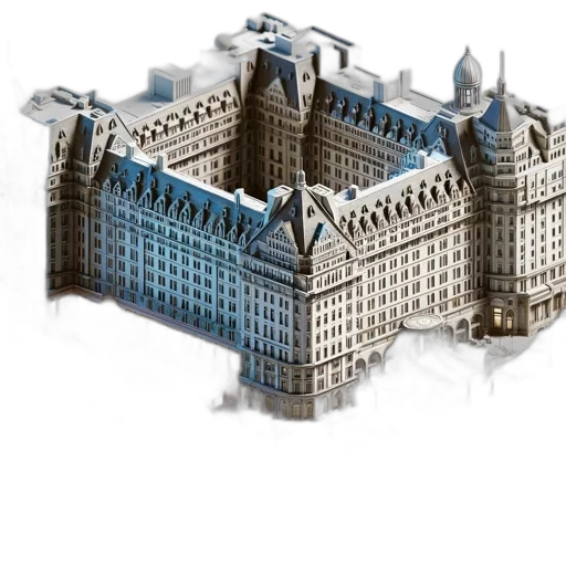 building, 3d render, concept art, photorealistic transparent PNG cut-out