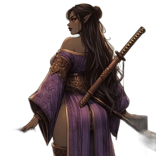 staff, sword, dress, fantasy art transparent PNG cut-out