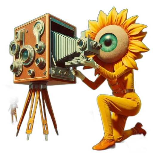 robot, flower, staff, weapon transparent PNG cut-out