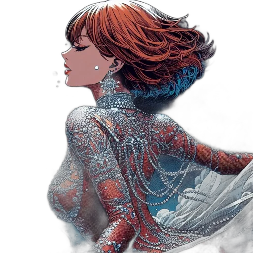 dress, comic book art, fantasy art, concept art transparent PNG cut-out