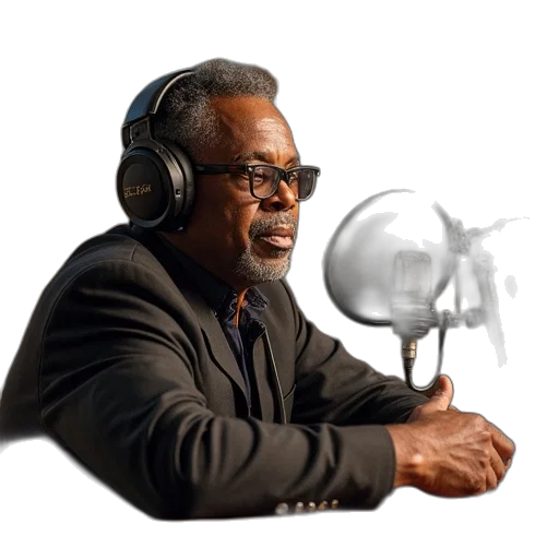 staff, concept art, photorealistic, podcasting transparent PNG cut-out