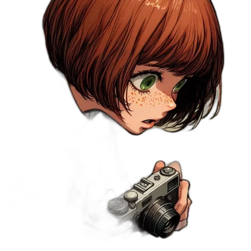 weapon, face, hair, robot transparent PNG cut-out