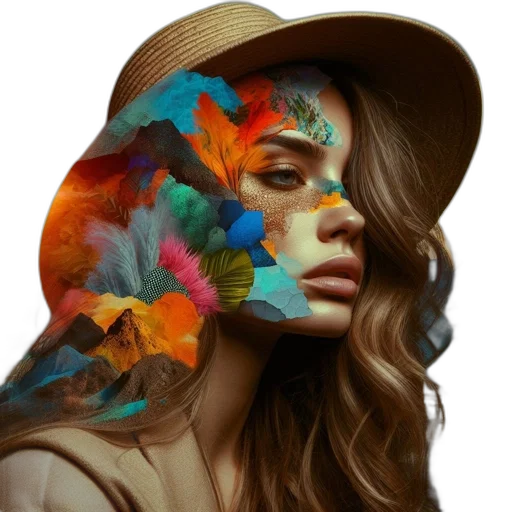 hat, face, mask, flower transparent PNG cut-out