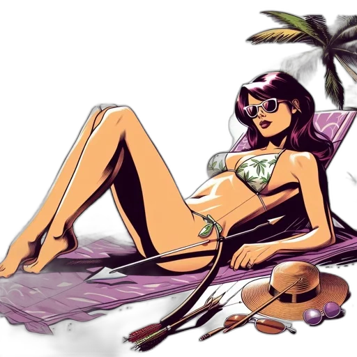 comic book art, concept art, cartoon, vaporwave transparent PNG cut-out