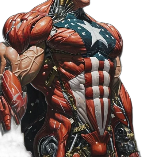 comic book art, concept art, american, flag-themed transparent PNG cut-out