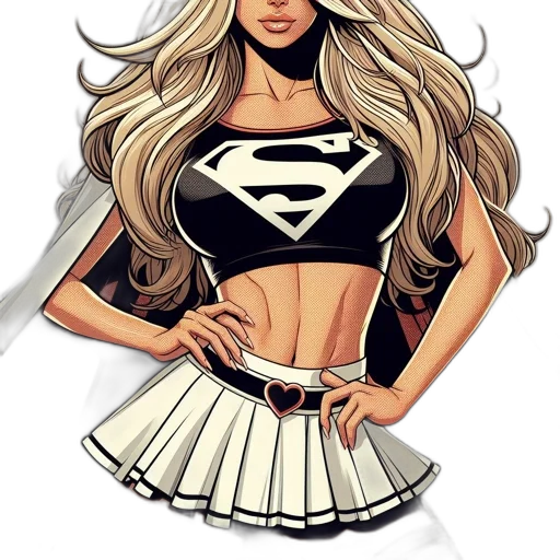 dress, comic book art, cartoon, fantasy art transparent PNG cut-out