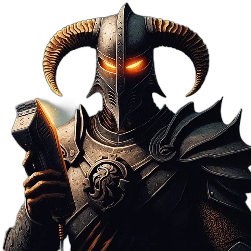 mask, sword, dragon, fantasy art transparent PNG cut-out